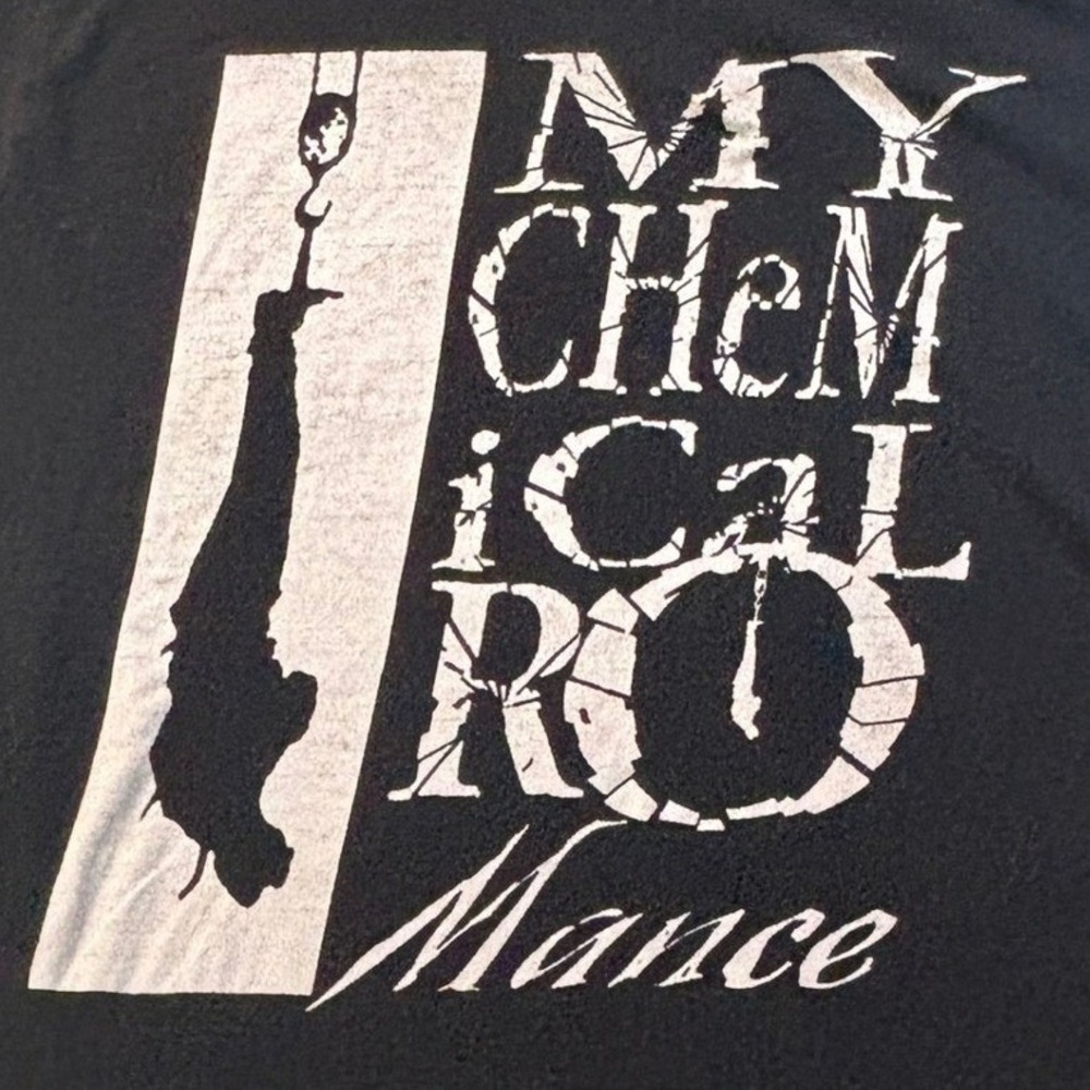 Y2K My Chemical Romance T Shirt Mens L Black Emo Band Tee Revenge Graphic Emo